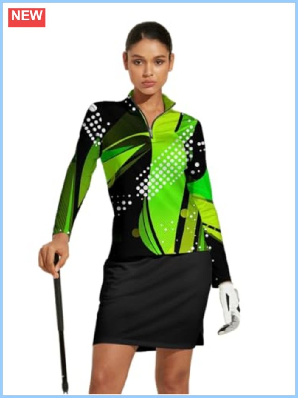 Women's Golf Polo Shirt Long Sleeve Quarter Zip Pullover UPF 50+ Athletic